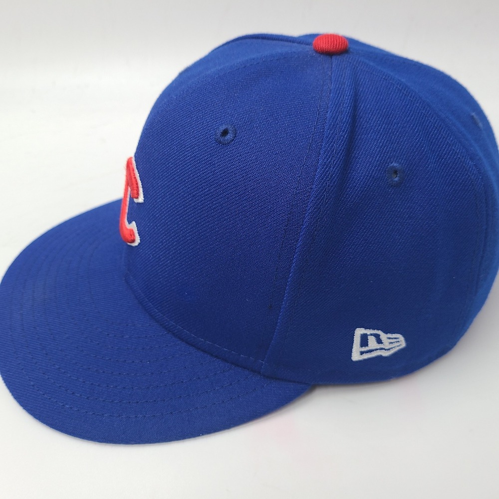 Chicago Cubs Hat Fitted 7 1/4 New Era 59Fifty Blue Red MLB Baseball Logo Men - Picture 5 of 11